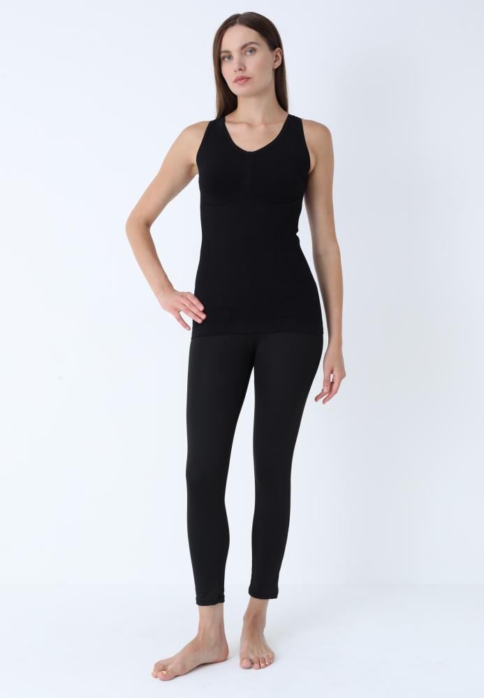 Maiou Dama Modelator in Talie cu Bretele Late, Material Moale, Culoare Negru,Engros
